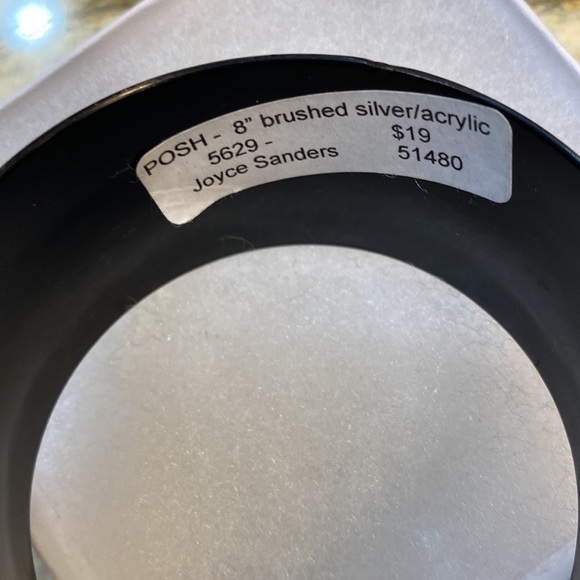 POSH: Brushed Silver/Acrylic Cuff Bracelet! And Can you say POSH? - Picture 4 of 4